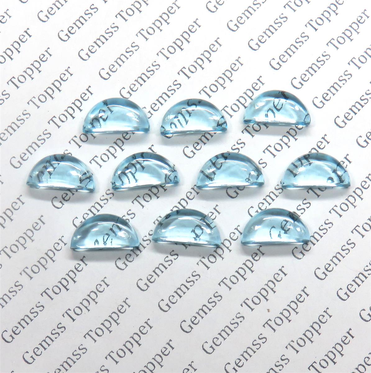 Sky Blue Topaz 6x12 mm D Shape Cabochon